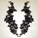 Beaded Corded Floral Lace Applique