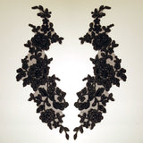 Beaded Corded Floral Lace Applique