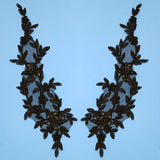 Beaded Corded Floral Lace Applique