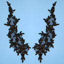 Beaded Corded Floral Lace Applique