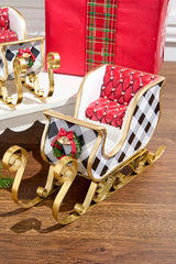 Resin & Metal Holiday Sleigh, White - Set Of 2