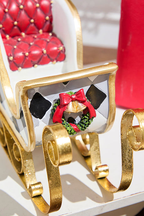 Resin & Metal Holiday Sleigh, White - Set Of 2