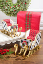 Resin & Metal Holiday Sleigh, White - Set Of 2