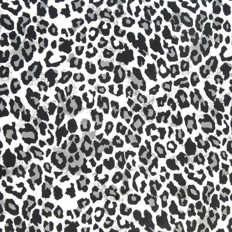Nylon Spandex Swim Knit Black Grey Leopard Print