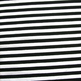 Cotton Lycra Black and White 3/8 Inch Stripe Knit Fabric