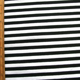 Cotton Lycra Black and White 3/8 Inch Stripe Knit Fabric