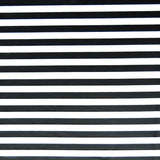 Black and White Nylon Spandex Swim Knit 1/2 Stripe