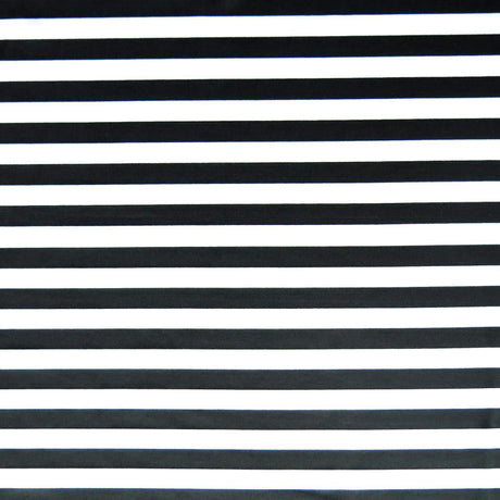 Black and White Nylon Spandex Swim Knit 1/2 Stripe