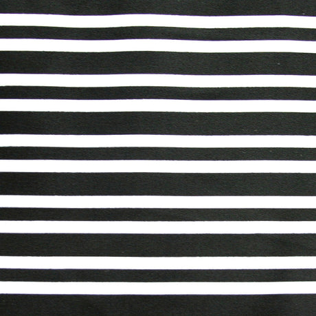 Swim Knit Nylon Lycra Black and White Stripes