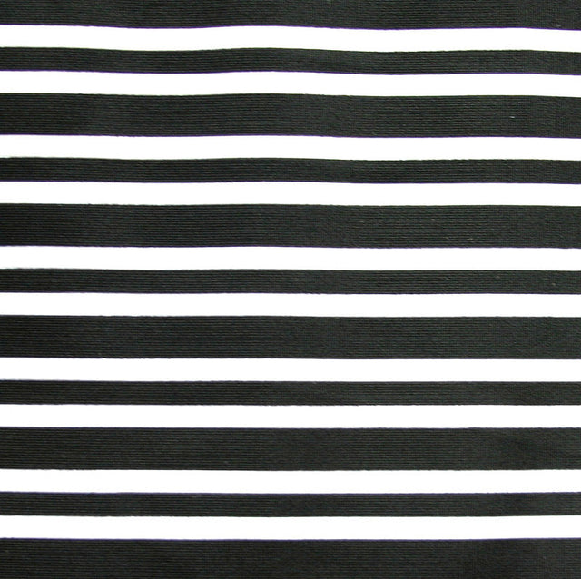Swim Knit Nylon Lycra Black and White Stripes