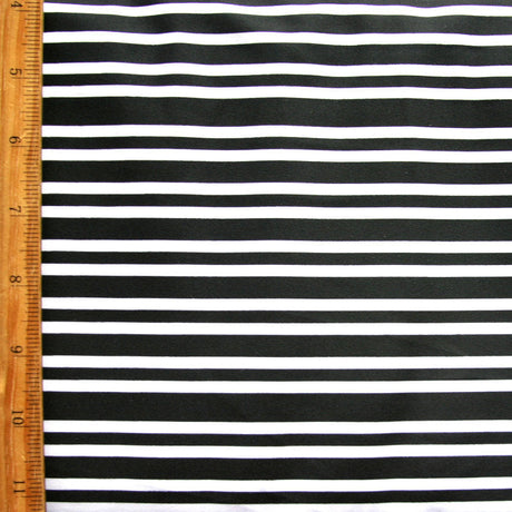 Swim Knit Nylon Lycra Black and White Stripes