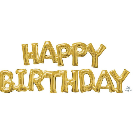 Foil Balloon Happy Birthday Gold