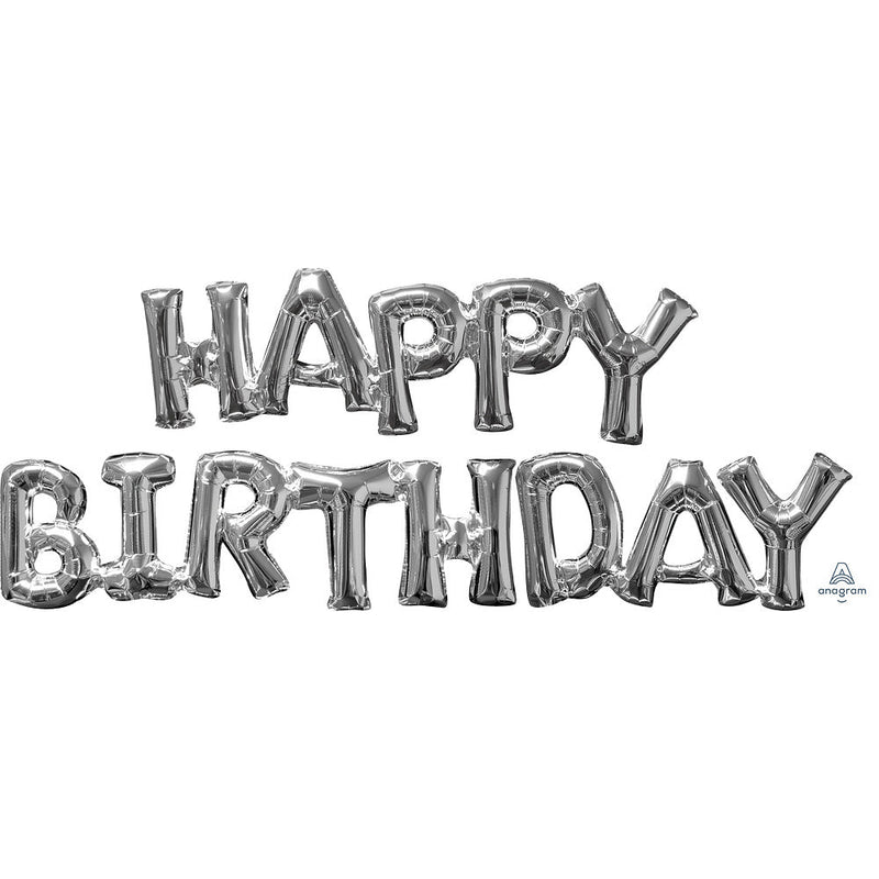 Birthday Foil Balloon Happy Birthday Silver