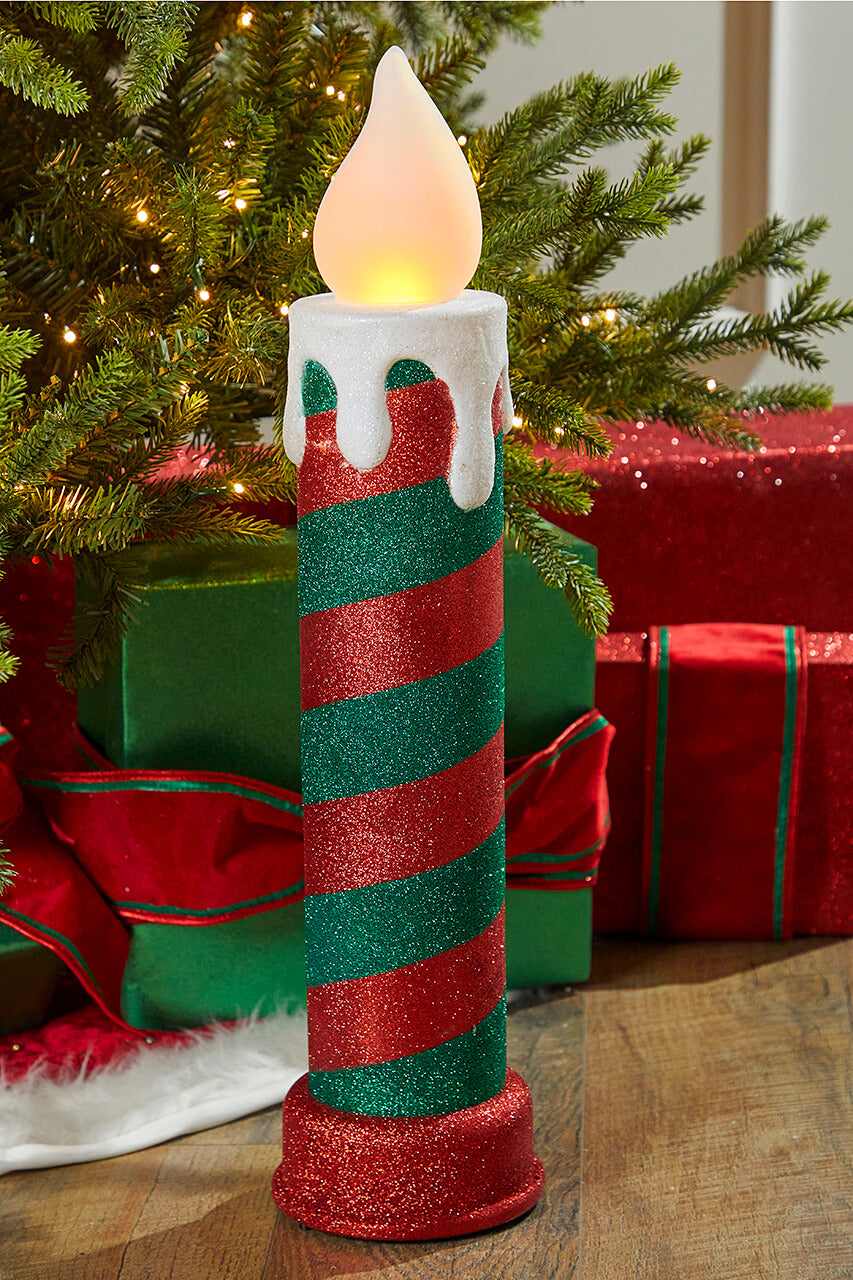 24" Mr. Christmas Retro Blow Mold Candle - Red/Green
