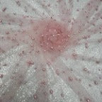 Pearl Tulle Polyester Fabric - Soft Mesh With Scattered Pearls, 58" Width