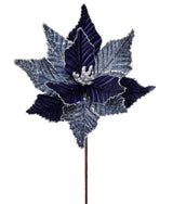 24” x 13" Winters Night Navy Poinsettia Stem