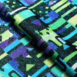 Afro Beat Nylon Spandex Fabric - Blue Mint/Multicolor African Print, 58/60" Width (1 Yard)