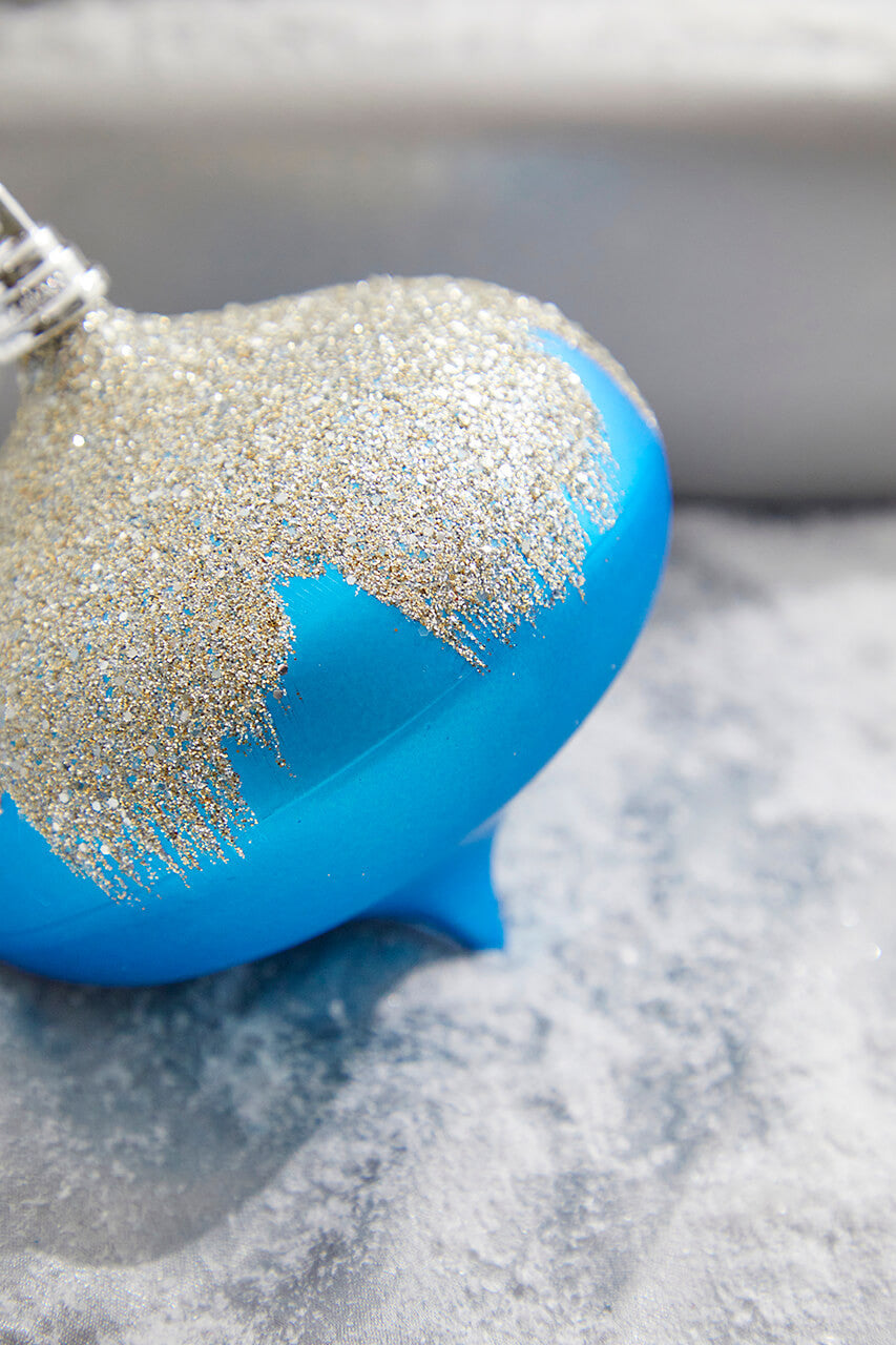 5" Blue Silver Onion Ornament Christmas Decor