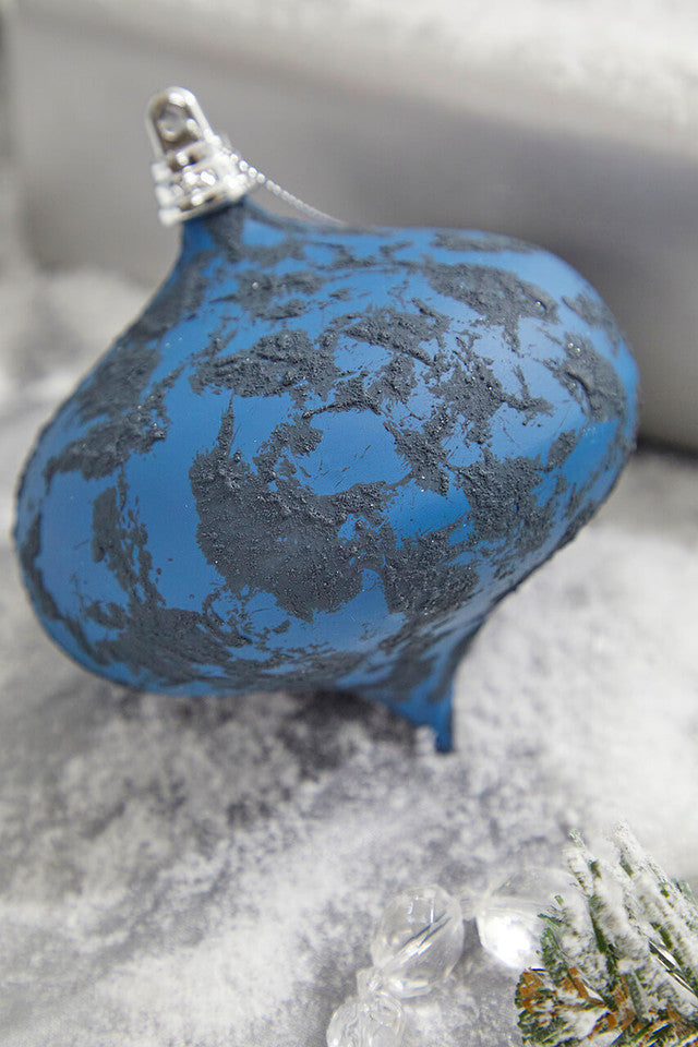 5" Blue Silver Onion Ornament Christmas Decor