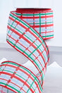 2.5" x 10 Yard Red/Blue/Green Plaid Wired Ribbon