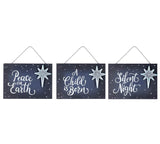 4.5" Navy Holy Night Plaque Ornament