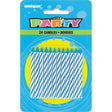 Birthday Candles Blue Spiral 24 Pack