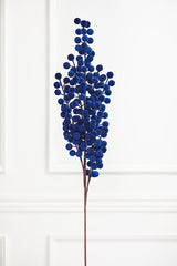 33" Blue Flocked Berry Spray