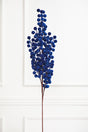 33" Blue Flocked Berry Spray