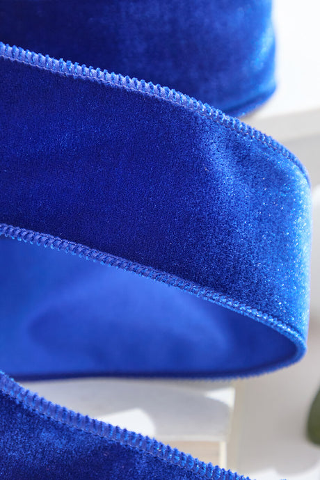 2.5" x 10 Yard Royal Blue Deluxe Velvet Ribbon