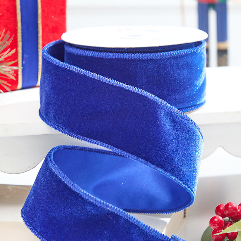2.5" x 10 Yard Royal Blue Deluxe Velvet Ribbon