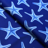 Sea Star Polyester Spandex Fabric - Multi-Color Sea Star Print, 58/60" Width (1 Yard)