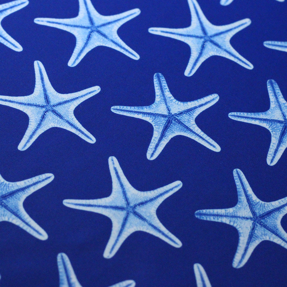 Sea Star Polyester Spandex Fabric - Multi-Color Sea Star Print, 58/60" Width (1 Yard)