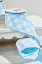 2.5" x 10 Yards Diagonal Blue Check Ribbon