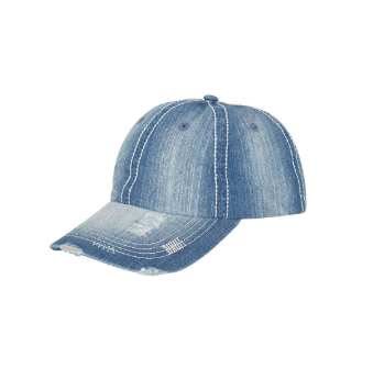 Jean Cap Cotton Polyester Fabric - Denim Jean, Adjustable, One Size (1 Cap)