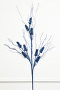 36.5" Midnight Blue with Glitter Grass Spray