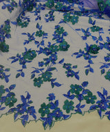 3D Beaded Floral Lace Fabric