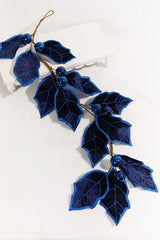 5' Holly Leaves Garland - Royal Blue