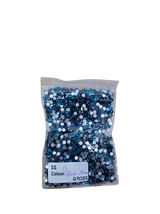 Small Bag Glue On Rhinestones Flat Back Rhinestone Fabric - Blue Ziron, 2MM To 6MM Sizes (1 Bag)