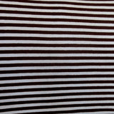 Cotton Lycra Brown and Blue 3/16" Stripe Knit Fabric