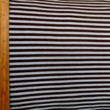 Cotton Lycra Brown and Blue 3/16" Stripe Knit Fabric
