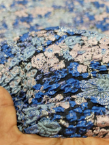 Brocade Jacquard Floral Textured Royal Blue