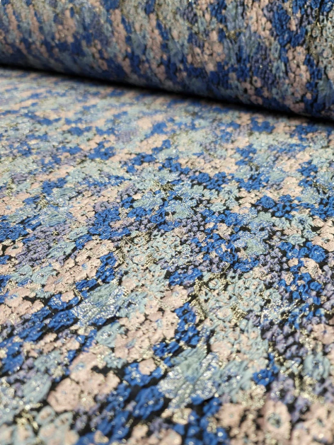 Brocade Jacquard Floral Textured Royal Blue