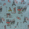 Cotton Lycra Knit Fabric Blue Cafe du Paris 4-Way Stretch
