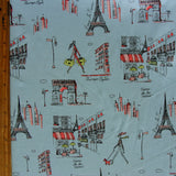 Cotton Lycra Knit Fabric Blue Cafe du Paris 4-Way Stretch