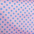 Nylon Spandex Swim Knit Blue Polka Dots Pink
