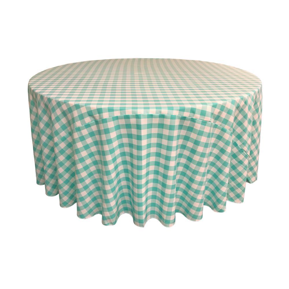 Mint Polyester Checkered Round 120″