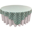White Mint Checkered Square Overlay Tablecloth Polyester 72″ x 72″