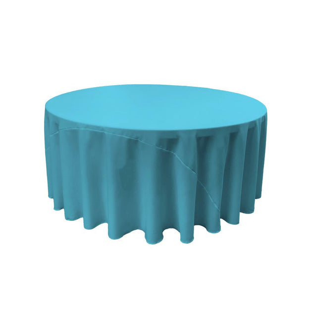Dark Turquoise 100% Polyester Round Tablecloth 108″