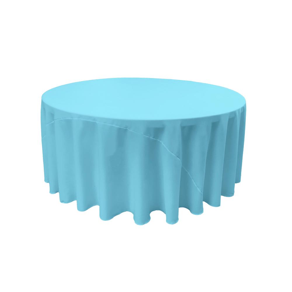 Light Turquoise 100% Polyester Round Tablecloth 108″