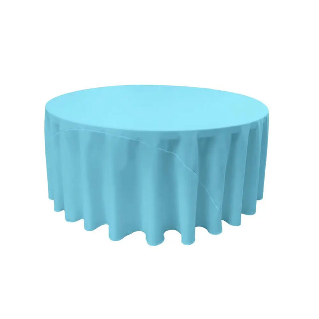 Light Turquoise 100% Polyester Round Tablecloth 120″